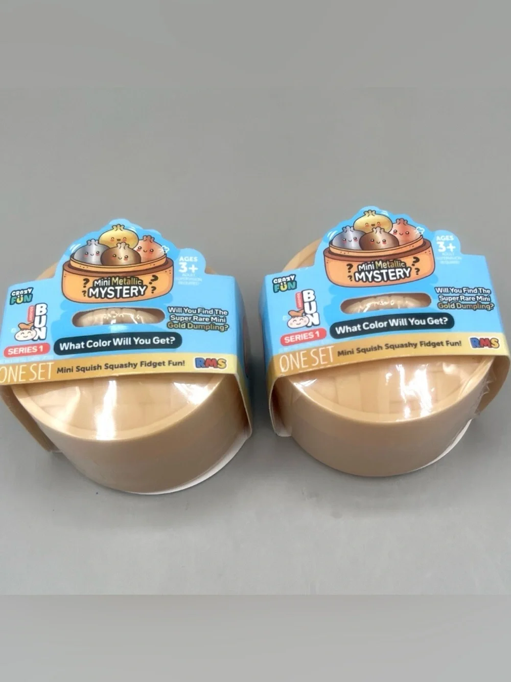 RMS Crazy Fun Mini METALLIC Mystery Viral Dumpling Bun ~ Set Of 2  NEW & SEALED